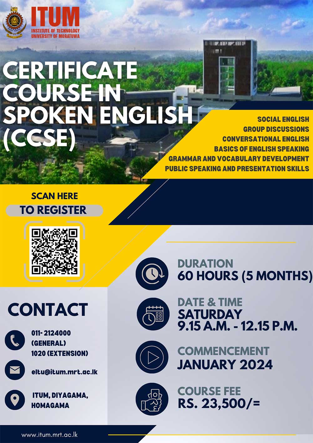 Certificate Course in Spoken English (CCSE)